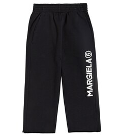Спортивные штаны из хлопкового джерси MM6 Maison Margiela, черный