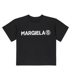 Футболка из хлопкового джерси MM6 Maison Margiela, черный