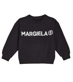 Толстовка из хлопка с логотипом MM6 Maison Margiela, черный