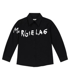 Рубашка из хлопкового поплина MM6 Maison Margiela, белый