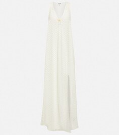 Кружевное платье макси GANNI, белый