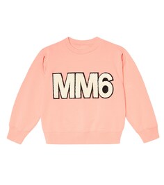 Толстовка из хлопкового джерси с логотипом MM6 Maison Margiela, розовый
