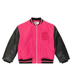 Куртка-бомбер из твила с логотипом MM6 Maison Margiela, розовый