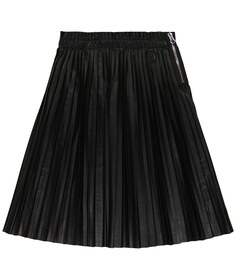 Плиссированная юбка из искусственной кожи MM6 Maison Margiela, черный