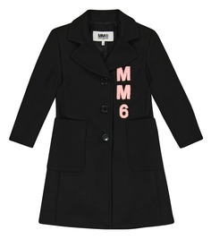 Пальто с логотипом MM6 Maison Margiela, черный