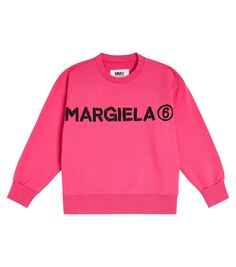 Толстовка из хлопка с логотипом MM6 Maison Margiela, розовый