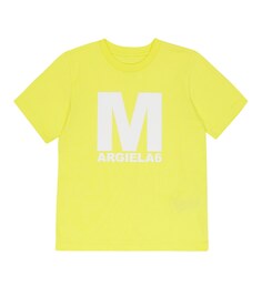 Футболка из хлопкового джерси с логотипом MM6 Maison Margiela, желтый