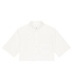 Укороченная хлопковая рубашка с логотипом MM6 Maison Margiela, белый