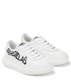 Кожаные кроссовки с логотипом MM6 Maison Margiela, белый