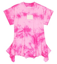 Платье-футболка с принтом тай-дай MM6 Maison Margiela, розовый