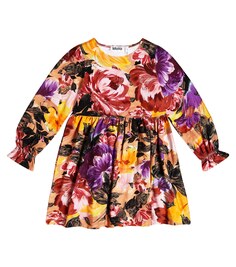 Платье Camie из смесового хлопка с цветочным принтом Molo, разноцветный