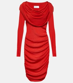 Мини-платье из джерси с капюшоном GIUSEPPE DI MORABITO, красный