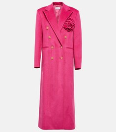 Двубортное пальто с цветочной аппликацией GIUSEPPE DI MORABITO, розовый