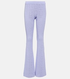 Жаккардовые расклешенные брюки 4G GIVENCHY, фиолетовый