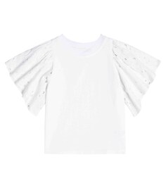 Хлопковая футболка с вышивкой Ritza Molo, белый