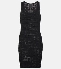 Жаккардовое мини-платье 4G GIVENCHY, черный