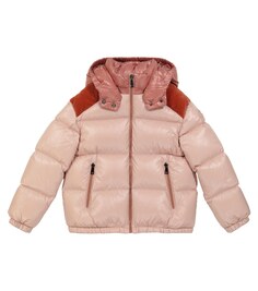 Пуховик Chouelle с бархатной отделкой Moncler Enfant, розовый