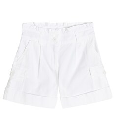 Хлопковые шорты Moncler Enfant, белый