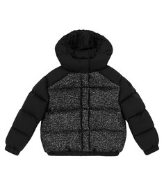 Пуховик Hanife с эффектом металлик Moncler Enfant, черный