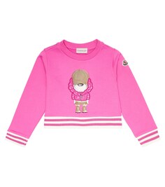 Толстовка из хлопкового джерси Moncler Enfant, розовый