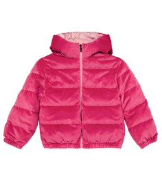 Бархатный пуховик Daos Moncler Enfant, розовый