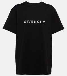 Футболка из хлопкового джерси с логотипом GIVENCHY, черный