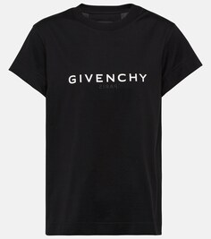 Хлопковая футболка с логотипом GIVENCHY, черный