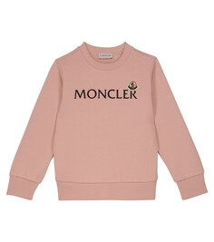 Толстовка из хлопкового джерси с логотипом Moncler Enfant, розовый