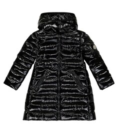 Стеганое пальто мока Moncler Enfant, черный