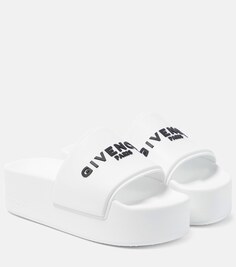 Резиновые шлепанцы на платформе с логотипом Givenchy, белый