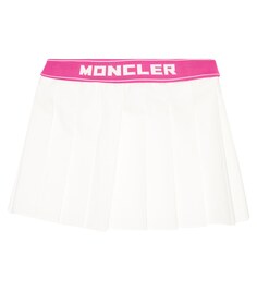 Плиссированная мини-юбка Moncler Enfant, белый