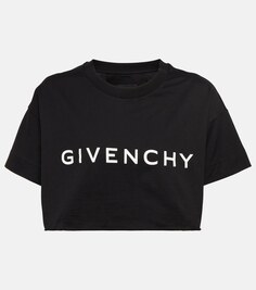 Укороченная футболка с логотипом GIVENCHY, черный
