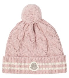 Шерстяная шапка Moncler Enfant, розовый