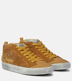 Вельветовые высокие кеды Mid Star Golden Goose, желтый