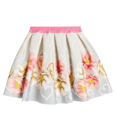 Расклешенная юбка с цветочным принтом Monnalisa, разноцветный