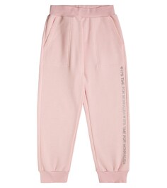 Украшенные спортивные штаны из смесового хлопка Monnalisa, розовый