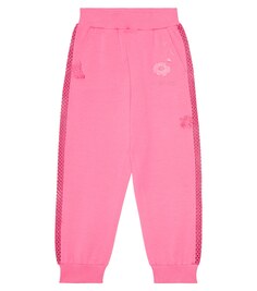Спортивные штаны с цветочным принтом Monnalisa, розовый