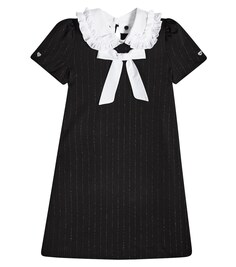 Полосатое платье Katy из джерси Monnalisa, черный