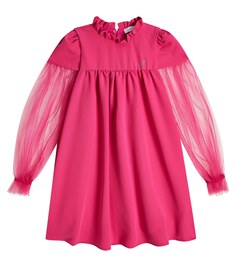 Платье с отделкой из тюля Monnalisa, розовый