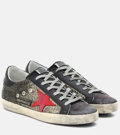 Кеды Super-Star из кожи с декором Golden Goose, металлик