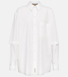 Регулируемая рубашка из хлопкового поплина GUCCI, белый