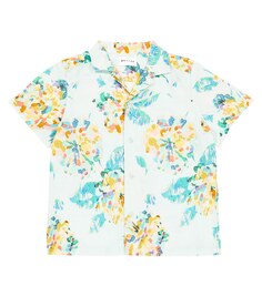 Рубашка Sault из хлопка с цветочным принтом Morley, синий