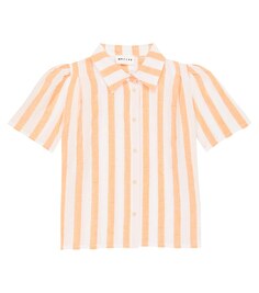 Рубашка из хлопка и льна в полоску со звездами Morley, оранжевый