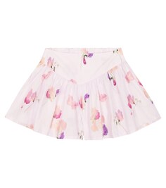 Хлопковая мини-юбка с цветочным принтом Morley, белый