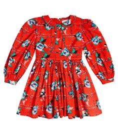 Платье из хлопка с принтом Temple Morley, красный