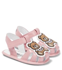 Кожаные сандалии Baby Teddy Bear Moschino, розовый
