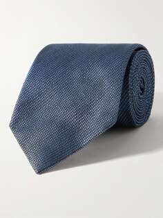 Шелковый жаккардовый галстук шириной 8 см TOM FORD, синий
