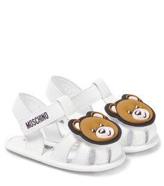 Кожаные сандалии Baby Teddy Bear Moschino, белый