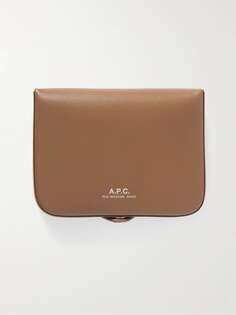 Кожаный кошелек Josh с логотипом A.P.C., коричневый