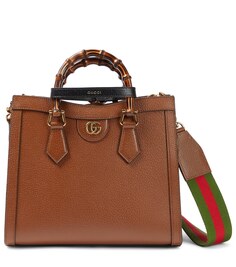 Маленькая сумка-тоут Diana из кожи Gucci, коричневый
